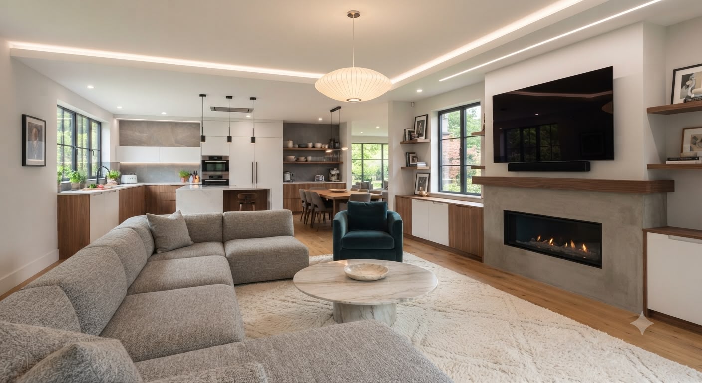 Renovated living space interior